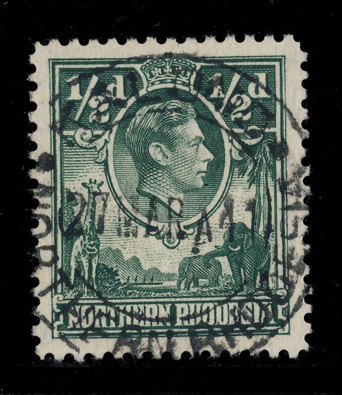 NORTHERN RHODESIA - 1941  KALOMO  DOUBLE CIRCLE DATE STAMP ON SG 25 