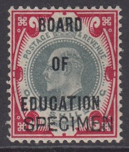 SG O87 1/- dull green & carmine Board of education, watermark crown, perf 14...