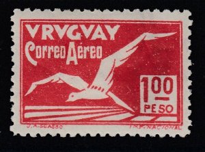 Uruguay 1928 1p Red Albatross Air Post  VLM Mint. Scott C21