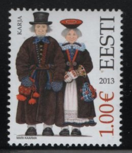 Estonia 2013 MNH Sc 727 1E Man, woman from Karja Folk Costumes