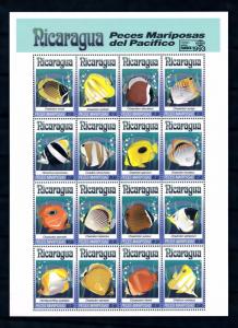 [49574] Nicaragua 1993 Marine life Fish Bangkok 93 MNH Sheet