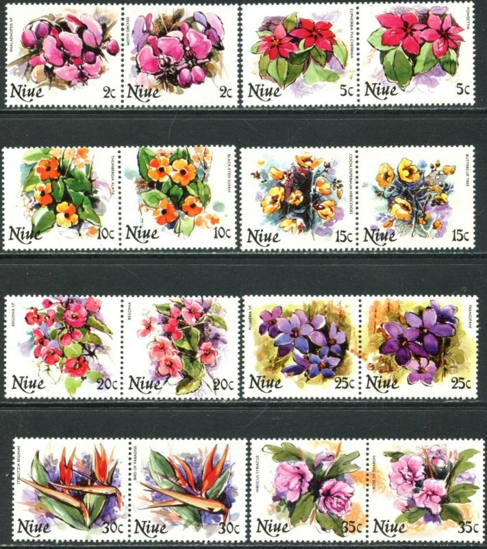 NIUE Sc#317-331 1981 Flowers Part Set To $3 OG Mint NH