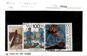Germany, Postage Stamp, #1686-1688 Used, 1991 Hans Albers (AH)