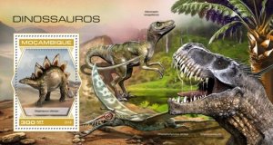 Mozambique - 2018 Dinosaurs on Stamps - Stamp Souvenir Sheet MOZ18406b
