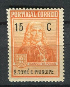 PORTUGAL; ST.THOMAS 1920s Pombal Charity issue Mint hinged 15c. value