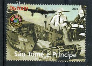 Sao Tome & Principe 2004 D.DAY WWII Roosevelt Aircraft 1v Perforated Mint (NH)