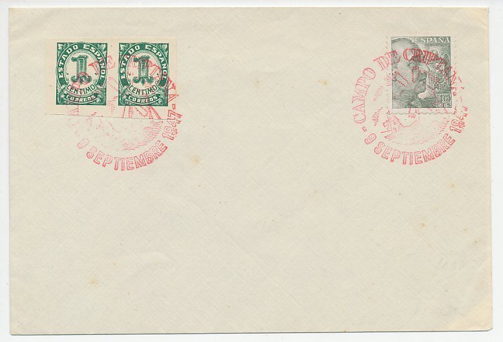 Cover / Postmark Spain 1947 Windmill