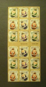 Scott 3894b, 37c Santa Ornaments, Pane of 18, #V11111, MNH ATM Booklet Beauty