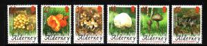 Alderney-Sc#221-6 -unused NH set-Mushrooms-Fungi-2004-