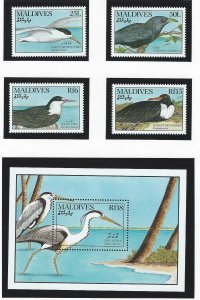 Maldive islands birds set with souvenir sheets  mnh sc  1421-1430