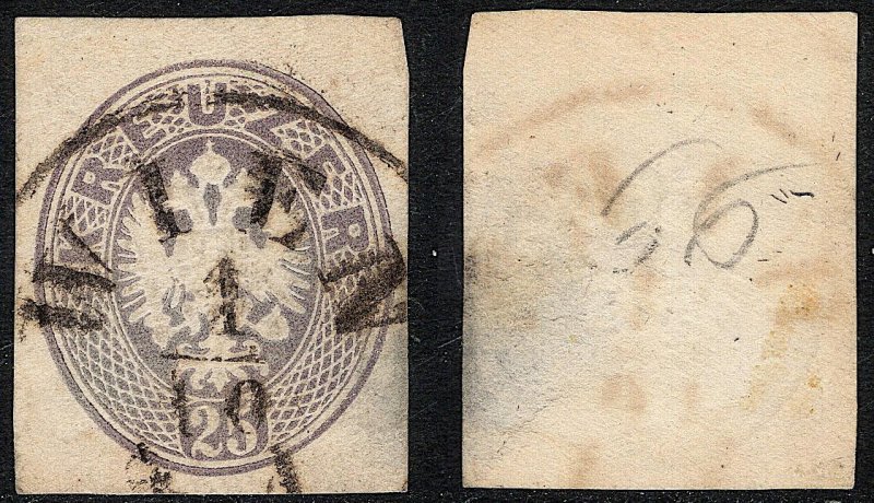 Austria - ca. 1863 - 25 kr cut square - used - WIEN pmk
