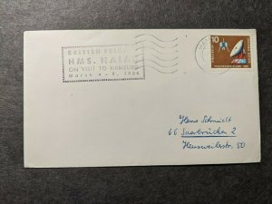 British Ship HMS NAIAD F39 Naval Cover 1966 HAMBURG, GERMANY