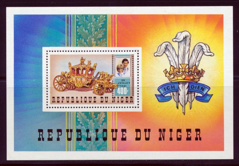 NIGER 1981 CHARLES & DIANA ROYAL WEDDING SOUVENIR SHEET SCOTT 551