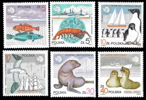 Poland SC 2782-2787 * Wildlife & Ships * MNH * 1987