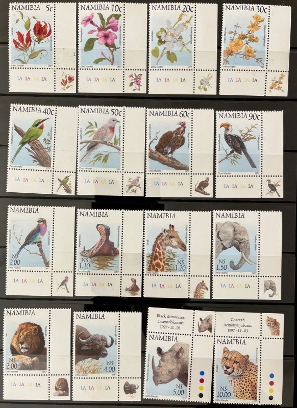 Namibia Butterflies Birds Flowers MNH Blocks Sheets (Apx 90 Items) MK5262