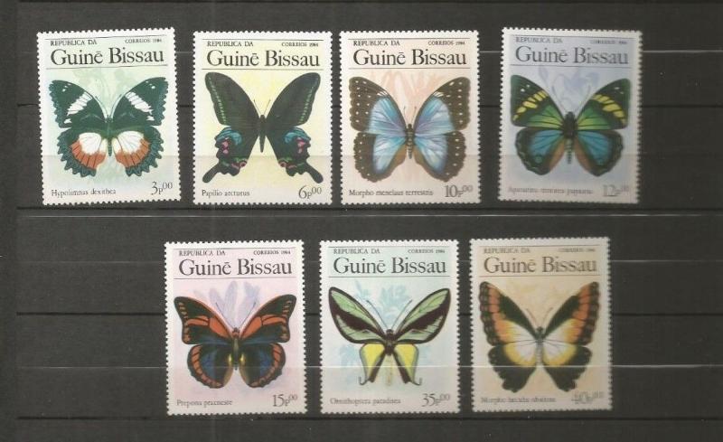 GUINEA BISSAU 1984 BUTTERFLIES SCOTT 604-10 MNH 