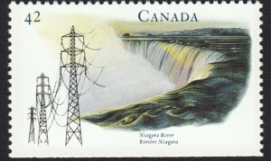 NIAGARA FALLS / RIVER = top or bottom stamp from booklet = MNH Canada 1992 #1411