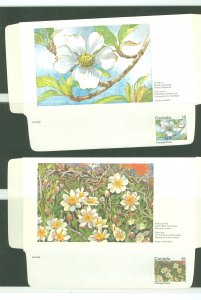 Canada UA35a 1973 MNH Floral aerogrammes with postage/poste below stamp; Pacific Dogwood, Flower of British Columbia & Mountain