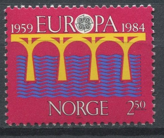 Norway Sc#841 MNH, 2.50k multi, Europa (C.E.P.T.) 1984 - Bridge-25th Annivers...