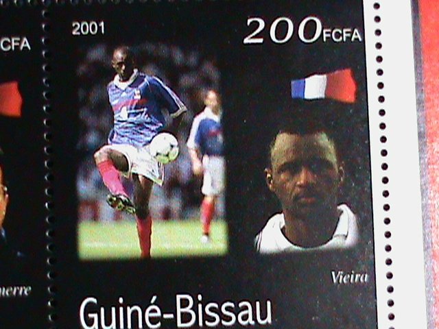 ​GUINEA BISSAU-2001-WORLD SOCCER CHAMPIONSHIPS-FRANCE MNH SHEET VERY FINE