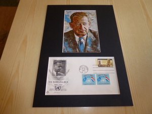 Dag Hammarskjold UN Art Postcard and 1962 USA FDC mount matte size A4