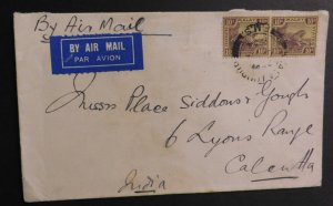 1934 Air Mail Cover to Calcutta India Trunk Telephone advertisement