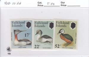 Falkland Islands 408-10 Grebes mnh