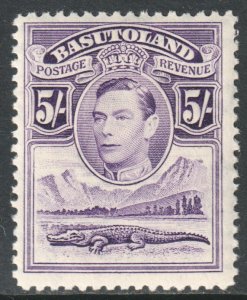 Basutoland Scott 27 - SG27, 1938 George VI 5/- MH*
