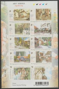 SINGAPORE - 2004 - Ong Kim Seng Paintings - Self Adh 10v Sheet-Mint Never Hinged