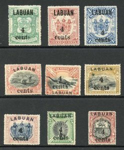 Labuan SG129/37 Set of 9 M/M Cat 190 Pounds