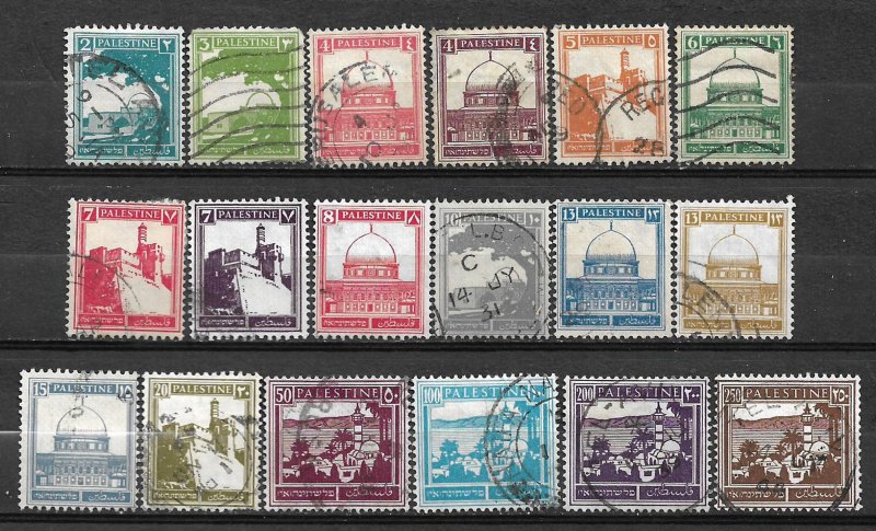 COLLECTION LOT #769 PALESTINE 18 STAMPS 1927+