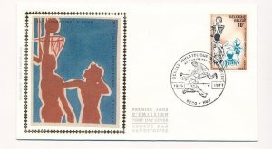 D86893 20th European Basketbal Cup FDC Silk Cachet Belgium Huy