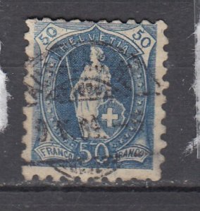 J48774 J LStamps 1888 switzerland used #92 perf 9 1/2