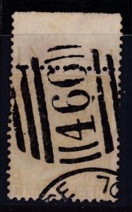 Great Britain 1867 QV 9d bister Sheet Margin Stamp Numeral cancel VF/(o)