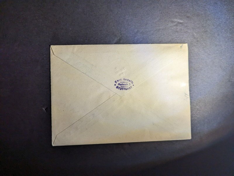 1929 Germany Graf Zeppelin LZ 127 Cover Er Ramle Palestine to Stuttgart Germany