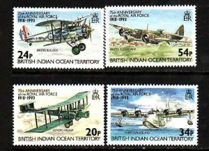 BIOT-Sc#136-9- id5-unused NH set-Planes-RAF-Aircraft-1993-