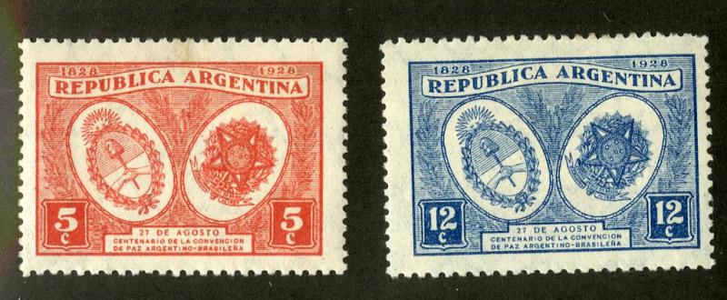 ARGENTINA 369-70 MH SCV $4.00 BIN $2.00 COATS OF ARMS