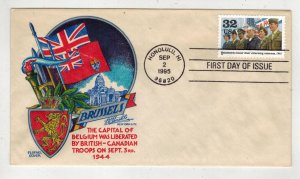 Patriotic FDC WW2 50th ANNIV. STAEHLE FLUEGEL CACHET BRUSSELS BELGIUM LIBERATED