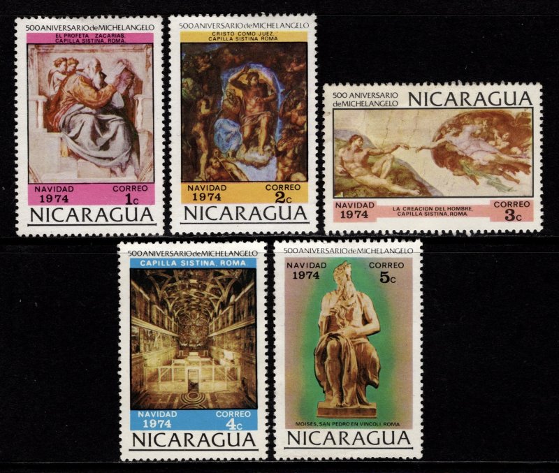 Nicaragua 1974 500th Birth Anniv. of Michelangelo, Part Set to 5c [Unused]