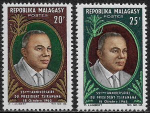 Malagasy Rep #369-70 MNH Set - President Tsiranana