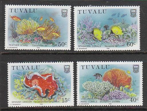 Tuvalu Fish 465-468 MNH  VF