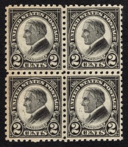 MNH 1923 2c Harding Block of Four Perf 10 Postage Stamps, Scott #612**