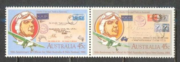 AUSTRALIA Sc# 891a MNH FVF Pair Airplane & Aviator