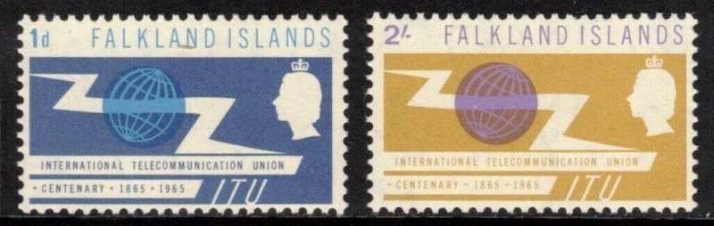 FALKLAND ISLANDS 1965 ITU Centenary; Scott 154-55, SG 219-20; MNH