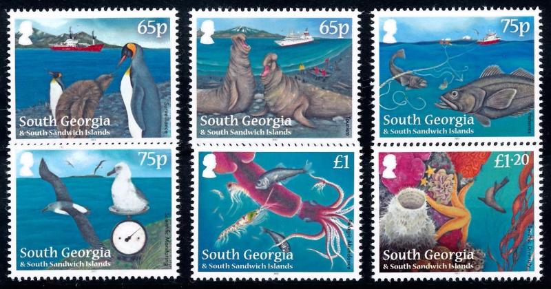 [66834] South Georgia 2012 Marine Life Fish Birds Penguins Sea Elephant  MNH