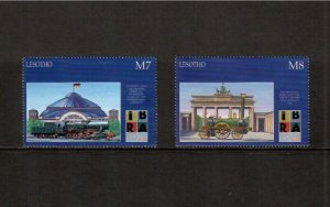 Lesotho 1999 - IBRA 99 WSE Exhibition - Set of 2 Stamps - Scott #1211-12 - MNH