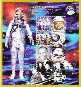 PALAU 1998 RETURN to SPACE / JOHN GLENN 2 M/S + 2 S/S  VF/NH(**)