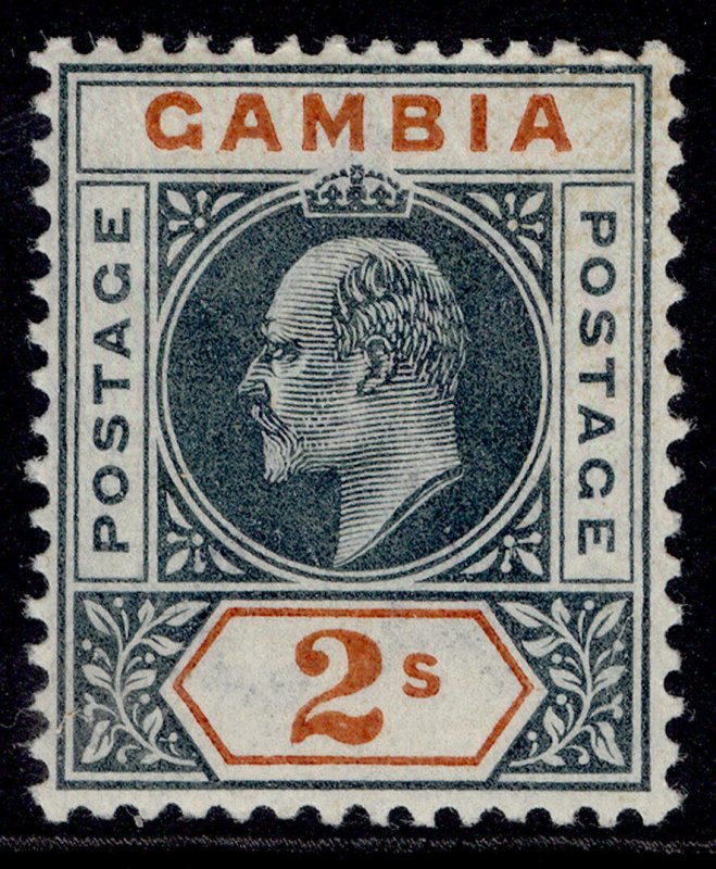 GAMBIA EDVII SG54, 2s deep slate & orange, NH MINT. Cat £55.