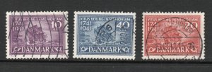 Denmark Scott#  277-279  used single