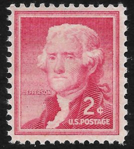 Scott 1033   2¢ Jefferson Single, MNH